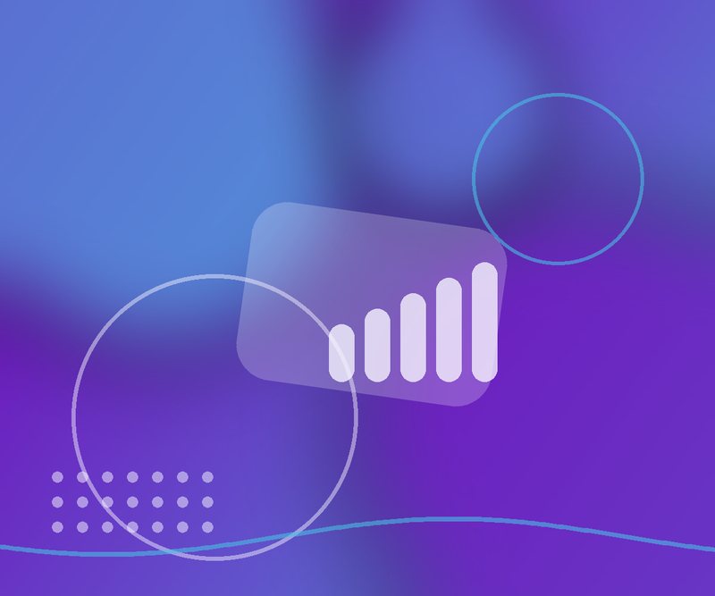 Bold violet and cyan artwork representing the 5Degrees Marketing sales team